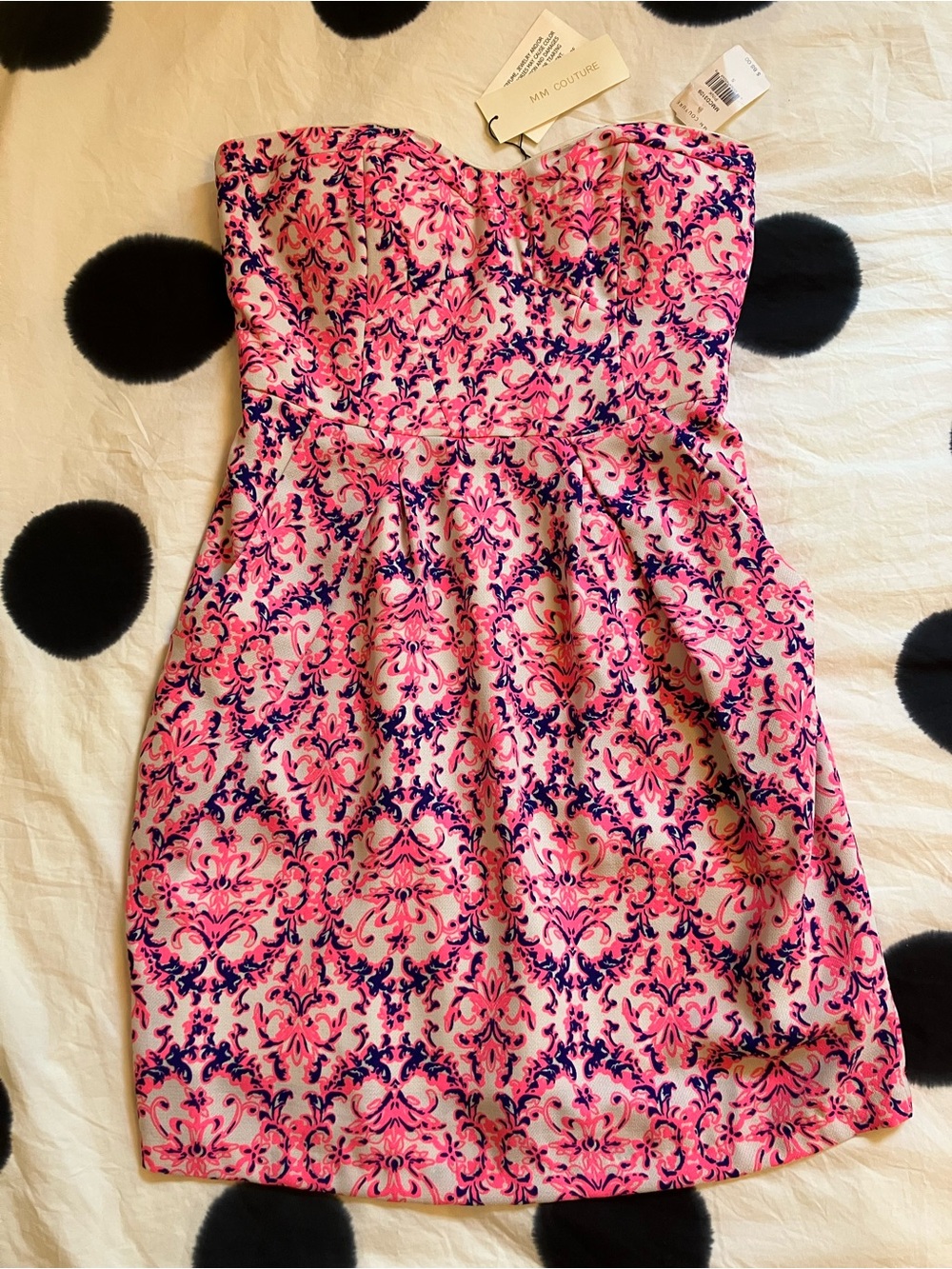 NWT Pink Floral Strapless Dress